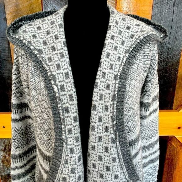 ABERCROMBIE & Fitch knit hoodie sweater, open cardigan and flyaway style, size S - Picture 2 of 5